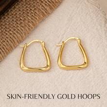 Ladies' Simple And Fashionable Golden Ring Earrings - High Quality Fashion Jewelry, Perfect Gift For Girlfriends, Suitable For Daily Wear And Special Occasions, Cute Earrings, Elegant Accessories, Exquisite Design, Women's Jewelry, Women's Fashion - Vàng - Xem 3