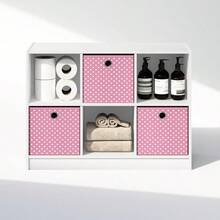 AQY Cubic Multipurpose Clothing Closet Storage Organizer Shelf With Bin Drawers 6Cube White Pink 8502 - Whitepink - View 5