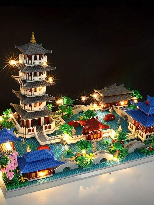 Hangzhou West Lake Difficult Puzzle Building Block Model Set, Challenging Chinese Ancient Architecture Assembly Toy (No Lighting)