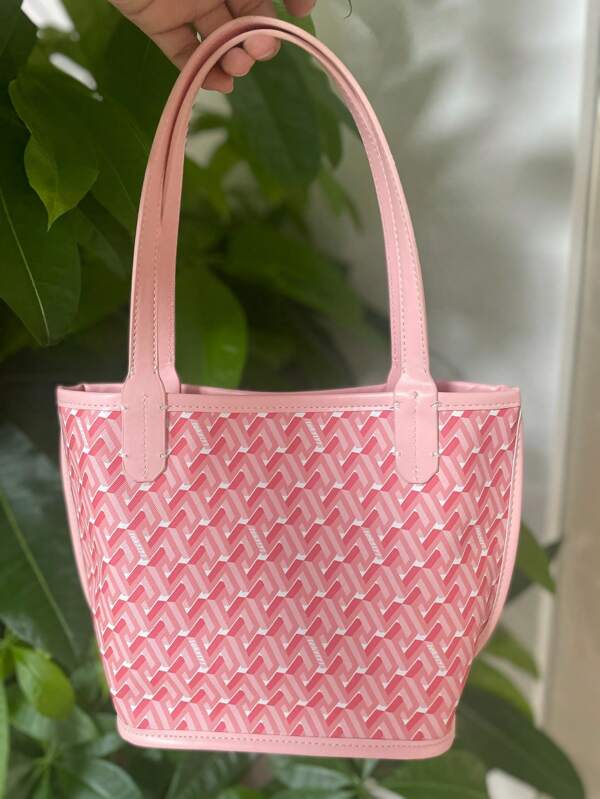 1 pieza Bolsa de mano con cierre magnético de estilo minimalista y de moda, impresa en 3D con PVC textil, adecuada para ir de compras, citas, especialmente ideal para estudiantes universitarios y uso al aire libre