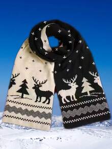 1件 新年 圣诞节 万圣节 冬季 红色 黑色 围巾 男士 女士 秋冬 红色 25年 新款 高档 时尚 休闲 百搭 学生 针织围巾 情侣款 - 彩色 - 查看 2