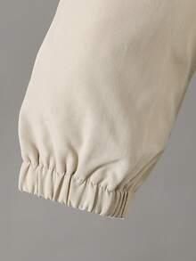 两件套幼儿男童半拉链长袖上衣和裤子套装，休闲运动风格，秋冬 - 卡其色 - 查看 5