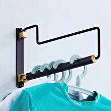 Tendedero de ropa, tendal para secar la ropa, perchero de pared con brazo giratorio para colgar la ropa en la lavandería, garaje, interior y exterior, color negro - Blanco y Negro - Ver 7