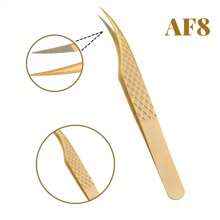 FADVAN 1 Pc Eyelash Tweezers Extension Pink Stainless Steel Superhard Tweezers With Fiber Tips High Precision Anti-Static Lash Tweezers Cell Clamp Peacock Clamp