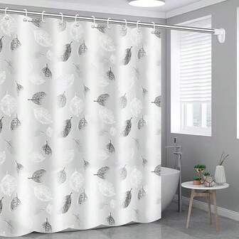 1pc 8mm Thick Transparent PEVA Shower Curtain Liner, Bathroom Divider Curtain, 12pcs Plastic Shower Curtain Hooks, Waterproof For Bathroom And Balcony, Available In Multiple Sizes