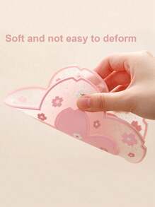 1PC Personalized Cherry Blossom Desk Mat And Coaster Set, Flower Shaped Silicone Cup Coaster, Insulation Pad –Custom Text Table Decor, Heat-Resistant Mug Pad For Home Or Office, Back To School Gift For Her
