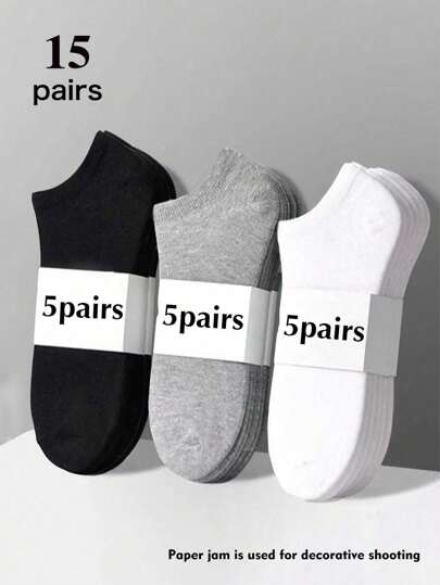 18 pares de calcetines unisex, calcetines deportivos, calcetines de tobillo blancos/negros/grises, calcetines invisibles, de unicolor simples y de moda, adecuados para uso diario casual en cantidades de 2/6/12/18/24/30/36/40 piezas
