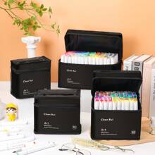 Chen Rui Chen Rui 48/60/80/120/168/180 Colors Dual Tip Art Art Markers Brush & Chisel Permanent Marker Pens With Base Perfect For Artist Adults Anime Coloring Sketching Illustrations And Card Making Gift For Christmas And New Year Back To School- Refillable