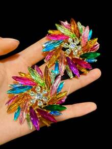 1 Cặp Hoa tai pha lê cổ điển thời trang Châu Âu và Mỹ cho phụ nữ - Bạc - Xem 13