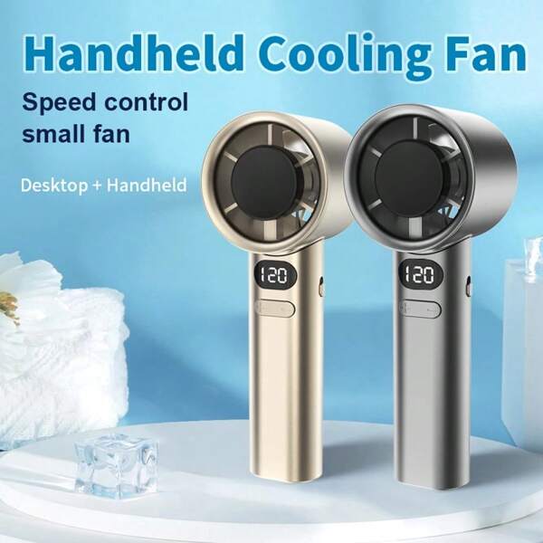 120 Gears Mini Portable High Speed Fan USB Rechargeable 1200mAh Wireless Handheld Electric Fan For Outdoor Camping Home
