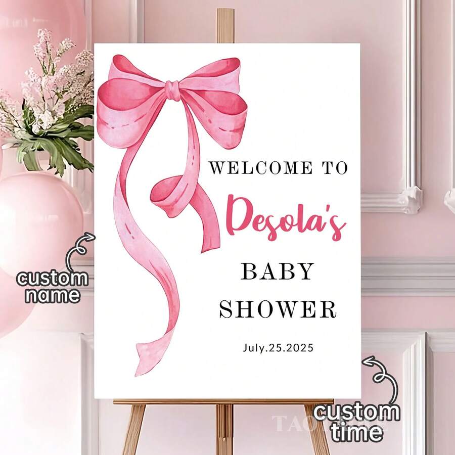 Customizable Printed Design Shower Welcome Signs - Personalize Shower Welcome Signs With Dates And Names!