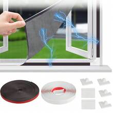 Magnetic Fiberglass Window Screen – Max 120*110cm | Easy-Install Fly Screen To Block Insects, Flies & Mosquitoes - White - View 3