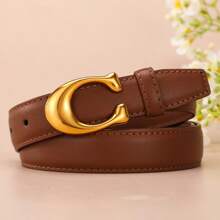 Ceinture à boucle en forme de C minimaliste, polyvalente pour les jeans et les tenues décontractées, pour femmes