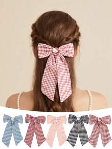 Sanrio 1pc Sanrio Bow Hairpin, With Cute Cartoon Decoration, Girls' Big Bow Hairpin, Ponytail With Big Hairpin Accessories, Small Crocodile Hairpin Hair Accessories Cute Ponytail Clip, Women's Hair Accessories Cute Oversized Long Tail Hairpin Metal Clip First Choice For Gifts, Accessories For Girls At The Beach., Flat Claw Clip, Claw Clips, Clips For Hair, Hair Slide, Hair Claws