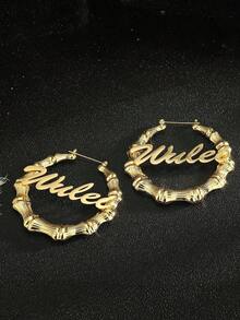 1 Stück 30mm-90mm XO Namensohrringe, Buchstabenohrringe, Komplette Größenauswahl, personalisierbare Namensohrringe, handgefertigte Namensohrringe, handgeschriebener Name, Goldohrringe, 18 Karat vergoldeter Edelstahl personalisierter Schmuck, Bambusknoten-Ohrringe, hohe Farbbeständigkeit, personalisiertes Weihnachtsgeschenk, Alltagsmode, passend zu Abendkleidern, Reiseorganizer - Textstil-Gold - Übersicht 3