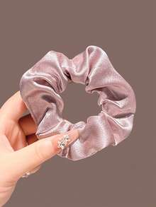 6 件缎面纯色发圈，10 厘米/3.94 英寸，优雅简约纯色弹性发圈，适合日常、休闲、派对、通勤、海滩、发型、化妆、时尚配饰、发饰、发饰、发圈