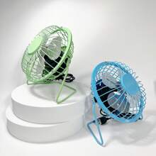 SUANGLNG Ventilador USB mini de 4 pulgadas, ventiladores portátiles de metal con 4 aspas, ventiladores de escritorio silenciosos y universales para coche, computadora portátil y escritorio