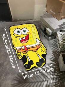 Cute Spongebob Squarepants Decor Rug,Soft & Washable Cartoon Floor Mat For Bedroom/Entrance,Kindly Note: Due To Artificial Production Manufacturing,Slight Differences In Size/Shade/Print Occur