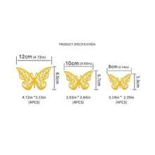 12 3D Holographic Butterflies Decorative Stickers Wall Decor Ornament Balloon Arch Arrangement - Dark Blue - View 2