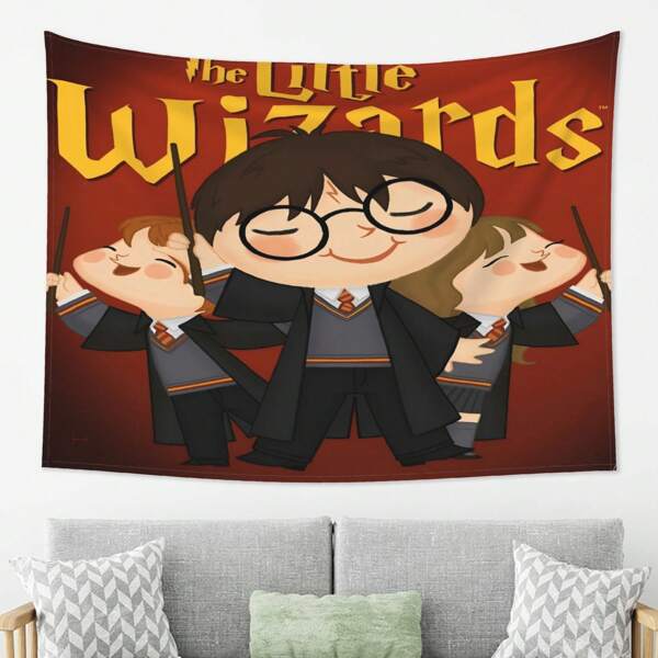 WB 1PC DC Harry Potter Little Wizard Art Tapestry, Suitable For All Seasons. Practical Decorative Background For Dormitories, Bedrooms Or Living Rooms, Ideal Birthday Gifts For Friends And Family, Halloween Home Decoration