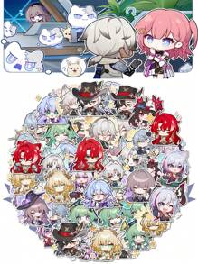 54pcs Cute Honkai: Star Rail Game Stickers, DIY Decorative Stickers For Water Bottles, Stationery, Computers