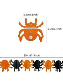 AFYPRTY 3Meters Halloween Hanging Garland Bunting Bat Pumpkin Ghosts Spider Paper Banner Happy Halloween Party Decorations Horror Props - Multicolor - View 11