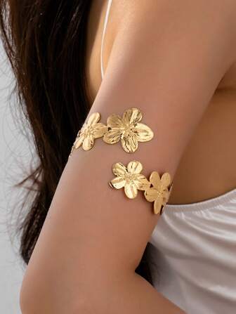 1 件夏季花朵臂袖女士花卉臂环臂镯可调节尺寸