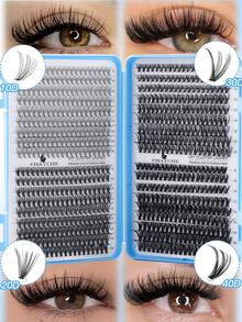 Bộ lông mi giả D Curl 640/621 miếng, kết hợp nhiều độ dày từ 10D đến 150D, làm từ chất liệu lông chồn nhân tạo cao cấp, độ cong tự nhiên mềm mại và thoải mái, mỗi cụm mi nhẹ bền và có thể tái sử dụng, dễ dàng tự gắn, hoàn hảo để tạo kiểu lông mi cá nhân hàng ngày, dễ dàng tạo đôi mắt quyến rũ - D - Xem 14
