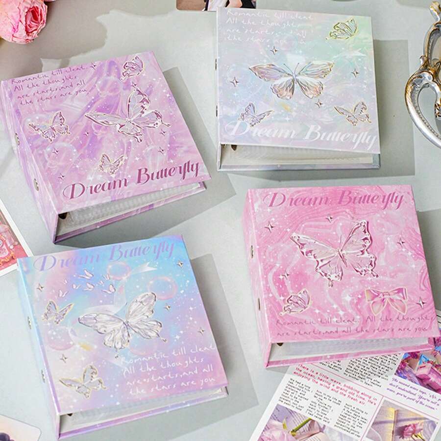 星空收纳相册一格卡片相册高颜值蝴蝶ins风照片相册3寸活页卡片相册学习用品返校 - 彩色 - 查看 1