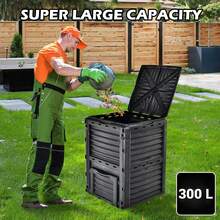 GOFLAME Large Outdoor Compost Bin 300L For Kitchen Waste And Garden Scraps - Black - View 8