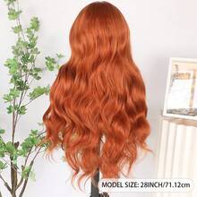 13X4 Light Blonde Body Wave Lace Front Wig 28" Soft Long Wavy Wigs Glueless Free Part 180% Density With Adjustable Straps & Combs Heat Resistant Blonde Synthetic Hair Replacement Wigs For Women Perfect For Daily Wear Parties & Special Occasions - trái cam - Xem 8
