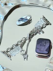 Bohemian DIY Dopamin Urlaubsstil Armband kompatibel mit Bändern 38mm 40mm 41mm 42mm 44mm 45mm 46mm 49mm für Frauen, handgefertigter modischer Uhrenarmband-Ersatz für Series SE 10 9 8 7 6 5 4 3 2 1