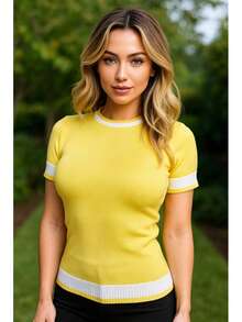 Women Sweaters - Màu vàng - Xem 1