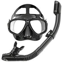 JoyMaySun Schnorchelmaske, Atemschlauch-Set, Dry Top, geringes Volumen, Silikonmaske, auslaufsicher und beschlagfrei, Schnorchelmaske, Schwimmbrille für Männer und Frauen