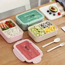 1200ml (40.58oz) Adult Bento Box With Lunch Bag, 3-Compartment Leak-Proof Microwave-Friendly Lunch Container With Utensils