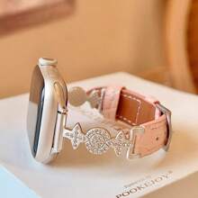 Star Moon microvezel leren band compatibel met 38/40/41/42/44/45/46/49 mm compatibel met band Ultra/Se10/9/8/7/6/5/4/3/2/1