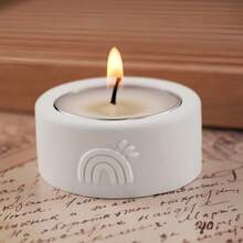 DIY手工石膏水泥花朵香薰蜡烛杯烛台圆柱形简约心形镜面硅胶模具 - 矽膠模具 - 查看 5