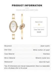 Anne Klein Goldfarbenes Quarz-Armreif- und Armband-Set für Damen mit Diamant-Goldgehäuse, elegantes Damen-Uhrenset