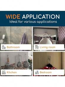 Ganchos adhesivos, ganchos colgadores de pared sin perforación con pegamento fuerte y transparente, aguantan mucho peso, perfectos para cocina y baño / Set de 5, 10, 20, 30 o 50 piezas - Blanco - Ver 5