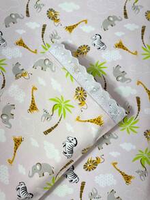 Laura Baby 2-Piece Sheet Set For American Standard Crib Or Mini Crib 100% Cotton - 粉紅野生動物園 - 查看 4