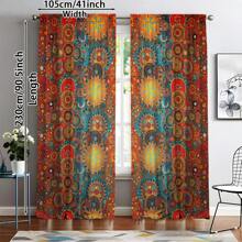 2pcs Farmhouse Multicolor Boho Curtains Chic Polka Dot Colorful Striped Tassel Curtain, Sunshade Anti-Spy Privacy Protection Curtains, Suitable For Bedroom Indoor Living Room Restaurant Bar Party Playroom Dorm Home Decor