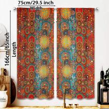 2pcs Farmhouse Multicolor Boho Curtains Chic Polka Dot Colorful Striped Tassel Curtain, Sunshade Anti-Spy Privacy Protection Curtains, Suitable For Bedroom Indoor Living Room Restaurant Bar Party Playroom Dorm Home Decor