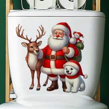 Adesivo per auto di Babbo Natale e renne, finitura opaca, impermeabile, rimovibile, autoadesivo, facile da applicare e staccare, decorazione natalizia rimovibile per auto e pareti - decorazione natalizia usa e getta, decorazione per feste di Natale | Adesivo da parete natalizio cartoonesco, adesivo da parete, adesivo, decorazione per la casa, decorazione per la stanza