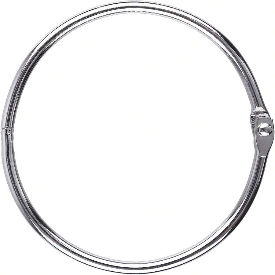 3 Inch (12 Pack) Loose Leaf Binder Rings For Flashcards, Index Cards, Extra Large Book & Paper Rings With Metal Nickel Plated Steel For Key Clip, Keychain, School, Home, Office, Silver - B - View 1