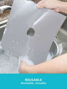 4pcs/6pcs/9pcs/12pcs Anti-Oil Anti-Fouling Stove Mat - Single Hole Adjustable Heat Resistant Non-Slip Pad, Essential Kitchen Cooktop Protection Tool, Easy Cleaning And Durable Non-Stick Oil-Proof Mat, Suitable For All Types Of Gas Stoves, Effectively Maintaining Kitchen Cleanliness - Multicolor - View 4