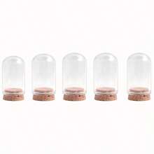 2/5 Stücke Schmuckstein künstliche Blume Glockenglasform mit Korkunterseite für Aufbewahrung, Präsentation & Trockenblumen Deko, Heim-Dekoration, DIY Kunst & Handwerk, Party Geschenke, Blumen Pflanzen, Präparate, Deko-Handwerk