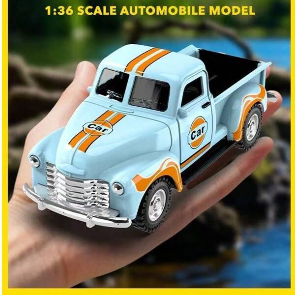 Gulf Version Die-Cast Toy Car, Realistic Pickup Truck Alloy Inertia Powered Car Model, Ornament