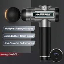 Professioneel handmassagepistool, massagepistool voor diepe weefselmassage, stille borstelloze motor en draagbaar massagepistool met 8 verwisselbare koppen voor diepe spierverlichting en ontspanning, ontspannend cadeau
