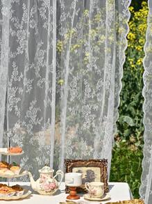 1 pièce Rideau en dentelle blanche, rideau tricoté transparent convenant pour le salon, la chambre, la cuisine, la salle de bain, la décoration de la maison, la décoration de la pièce