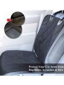 1 件通用防水、防污、防爪黑色宠物汽车座椅套，带通风功能，适用于狗、猫和小动物，牛津布防污垫，适用于前排座椅和副驾驶座椅